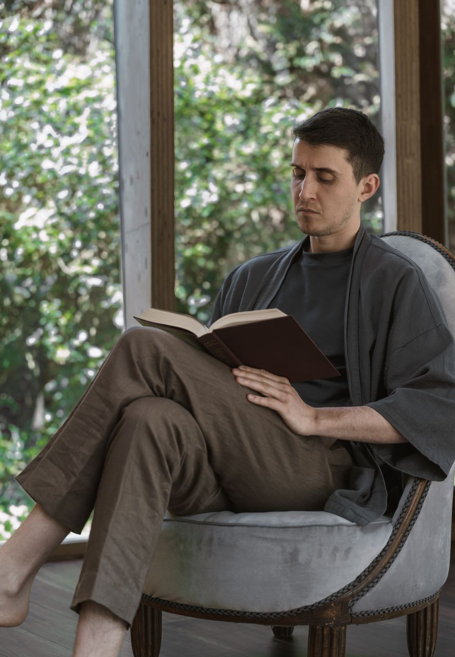 Reading by the window
